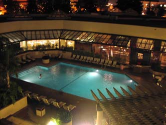 A warm water pool in the courtyard