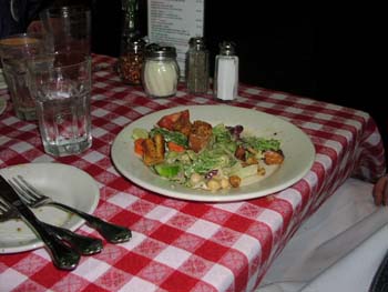 Salad of American size. But, it was eaten.